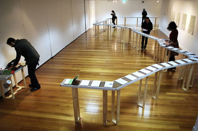 Lucas Ihlein, Bilateral Petersham, blog-book installation at George Paton Gallery, Melbourne, 2009